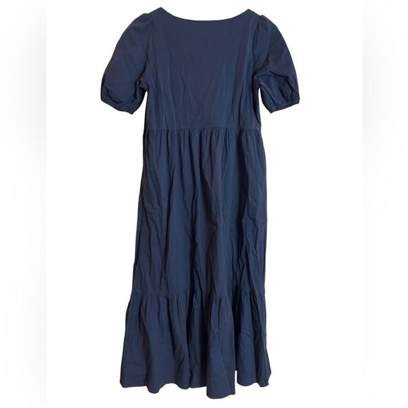 Mod Ref Zaria Maxi Dress Navy Blue Size Small Cotton Spandex Spring Summer - Picture 9 of 14